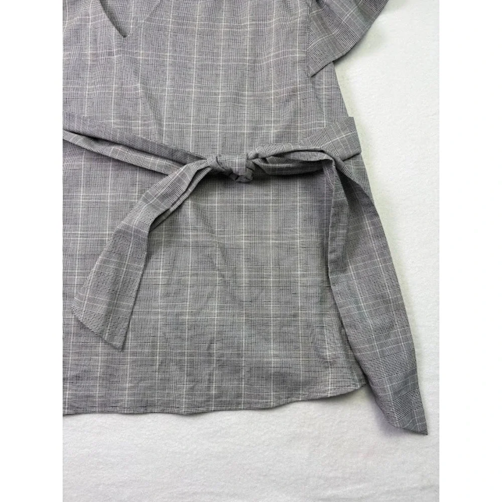 Worthington Women's Career Wear Top‎ Sz XXL Herringbone Plaid Ruffled Sleeve